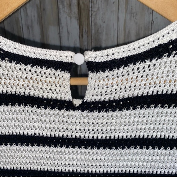 Talbots Crochet Stripe Crewneck Sweater - Picture 5 of 6